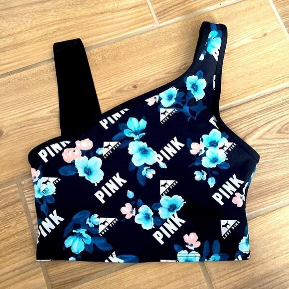 Victoria Secret Pink Floral Logo Sports Bra- Size XS - Picture 1 of 7